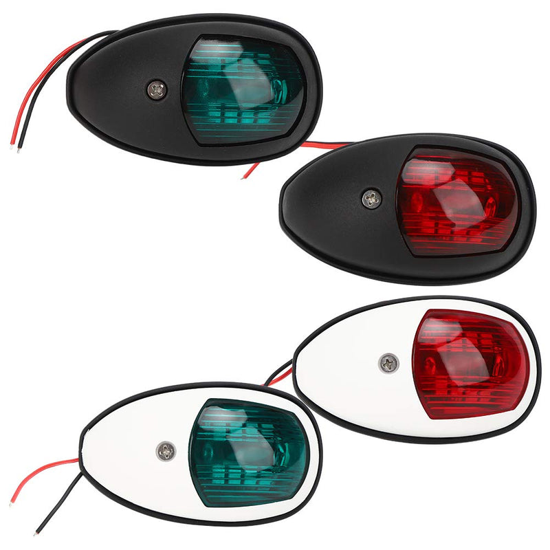 LED Navigation Lights Boat Marine Navigation Lights Red Green LED Navigation Lights Portable Shipping Marine Sailing Signal Lamp 10‑30V(Black)