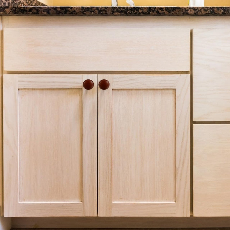 Angoily 8Pcs Solid Wood Round Door Handles 1.53 Inch Cabinet Knobs for Wardrobe Drawers Furniture Pulls Easy Install Durable Wood Drawer Knobs