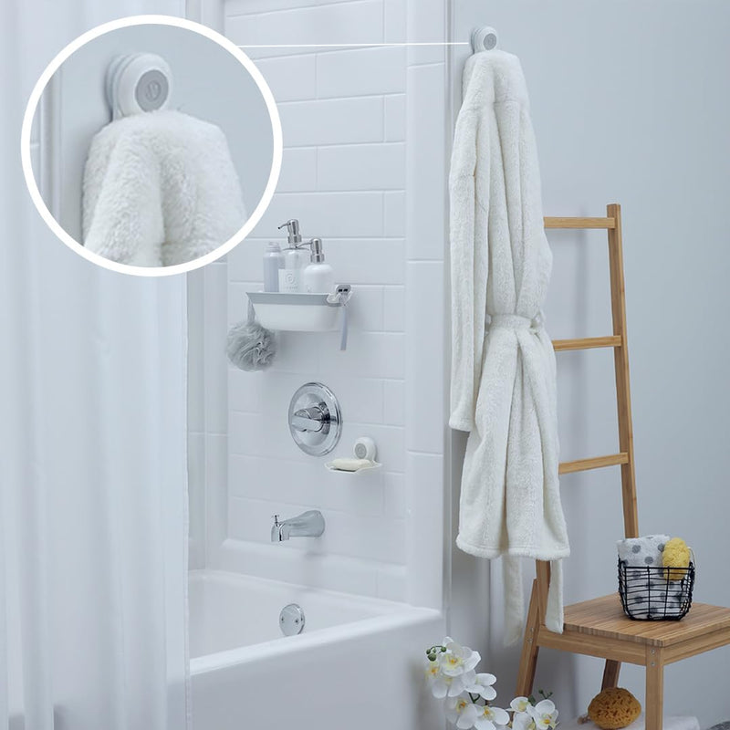 SlipX Solutions Patented On The Dot Power Lock Suction Cup Hook, Razor Holder & Phone Cradle (Perfect for Shower & Mirror, Holds 11 lbs), No-Drilling, No Tools, Rust-Proof, Waterproof, Removeable 1
