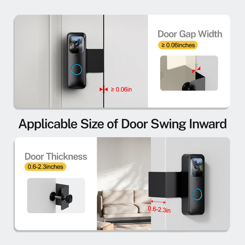 LOCKA Blink Doorbell Mount, Full-Metal Anti-Theft Mount Compatible with Blink Video Doorbell, No-Drill Doorbell Bracket Holder for Home, Apartment & Dorm Clamp-on Version