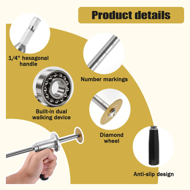 7-Inch PVC Pipe Cutter Tool for Drill-Internal/Inside Pipe Cutting with Diamond Wheel,Hex Shank&Adjustable Depth Handle-Fast,Clean Cuts for Plumbing,Irrigation,DIY Projects