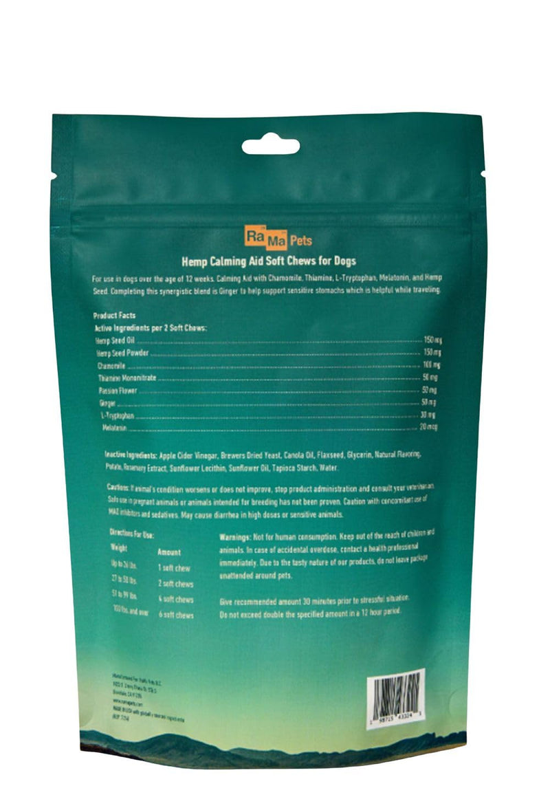 Hemp Calming Chews for Dogs - Soft Supplement with Hemp Seed Oil, Chamomile, Melatonin - Promotes Relaxation, Supports Calm Behavior - All Breeds - USA Made