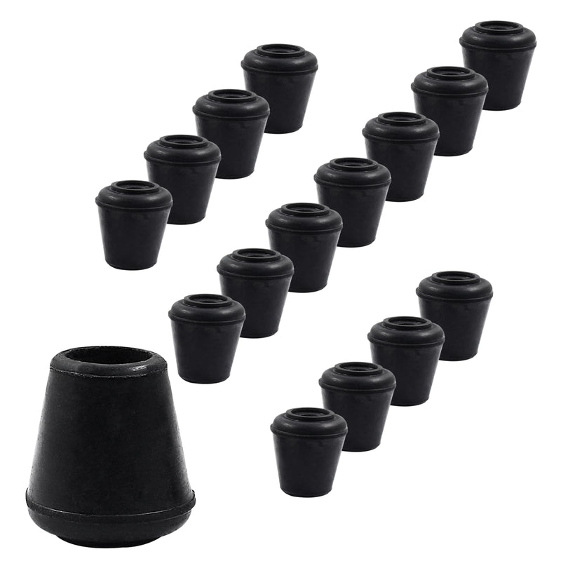 16pcs 1/2 Inch Round Chair Leg Tips Caps, Non-Slip Rubber Chair Leg Floor Protectors, Black Furniture Leg Caps Fit for 0.43"-0.47" (11mm-12mm) Diameter Round Feet 1/2 Inch-Black