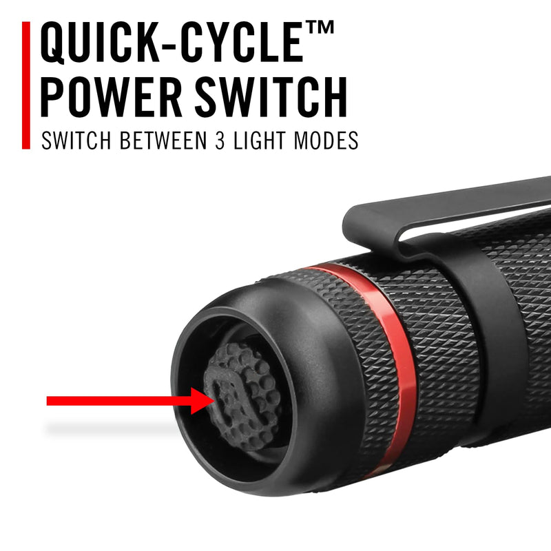 Coast PX1 565 Lumen Pure Beam Focusing LED Flashlight with Twist Focus and Adjustable Pocket Clip