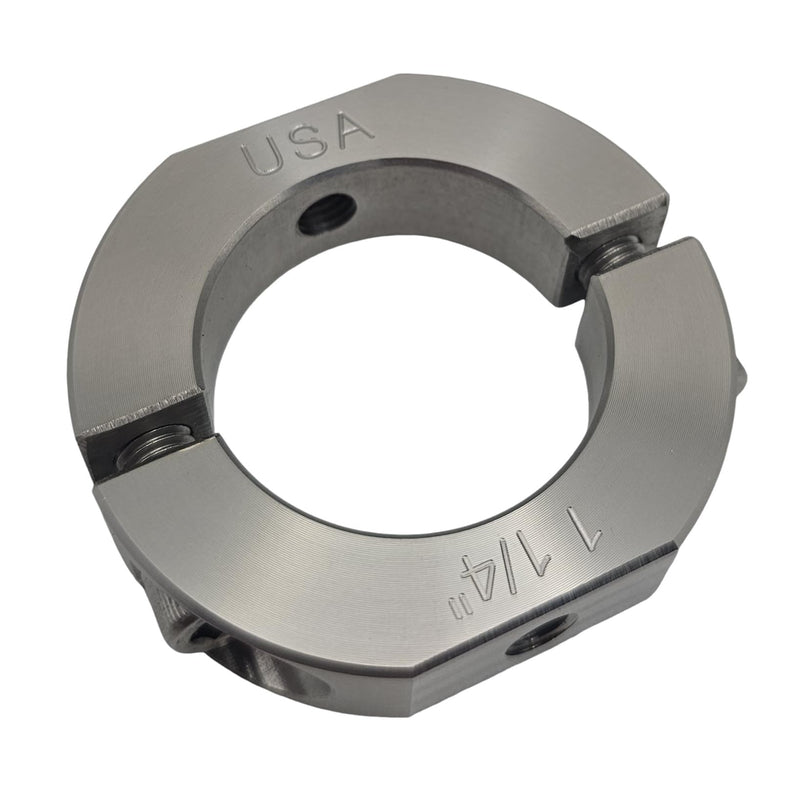 – 1.25" Bore Diameter – Mountable Clamping Two Piece Shaft Collar - 303 Stainless Steel (1 Pack)