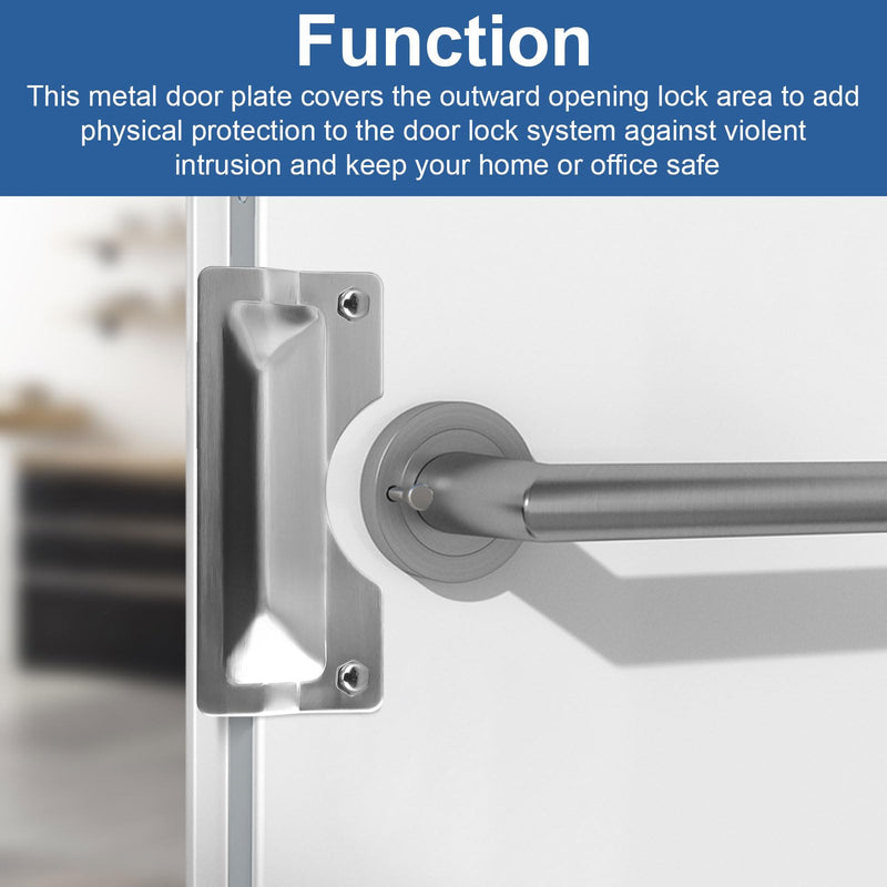 Latch Guard Plate Cover U 9496 Replacement for Prime-Line Door Latch Guard, 3 in x 7 in Stainless Steel Door Security Strike Plate Easy to Install on Out-Swinging Doors (2 PCS, Silver 2
