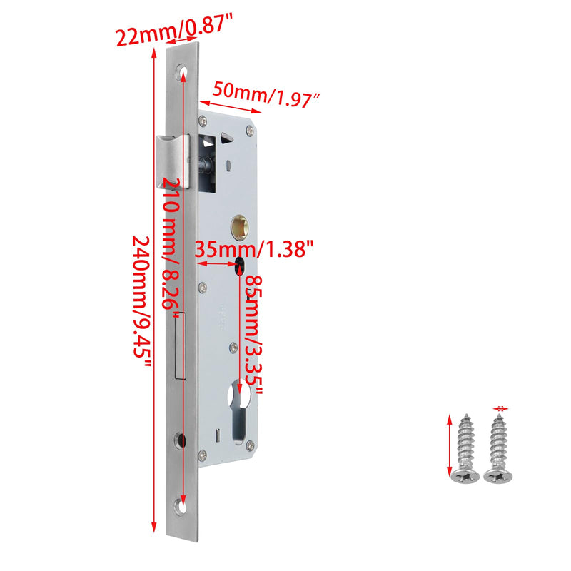 Wealrit 9-7/16" Mortise Lock for Glass Doors Sliding Patio Door Linkage Lock Replacement(Mortise 1.37") 1.37“ x 3.35"