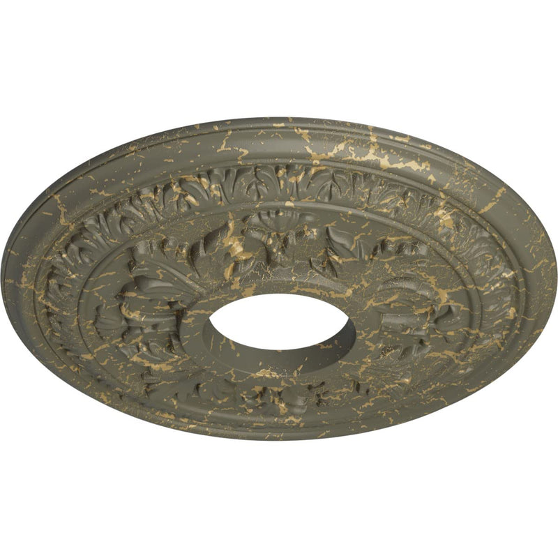 Ekena Millwork CM15BAWHC 15 3/8"OD X 4 1/4"ID X 1 1/2"P Baltimore Ceiling Medallion Fits Canopies Up to 5 1/2", Witch Hazel Crackle Witch Hazel Crackle (Flat Finish)
