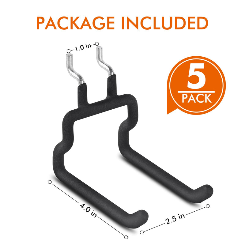 Utility Heavy Duty Pegboard Hooks - 5Pack Peg Board Accessories for Hanging Tools Fit 1/4" Peg Holes - Pegboard Organizer Large Tool Holders for Garage Workshop Shed 5 Pack