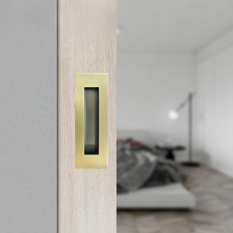 6Inch Recessed Finger Flush Pulls Handles for Pocket and Sliding Doors,Closet and Barn Doors Hardware Antique Brass 2Pack 6Inch Antique Brass-2Pack