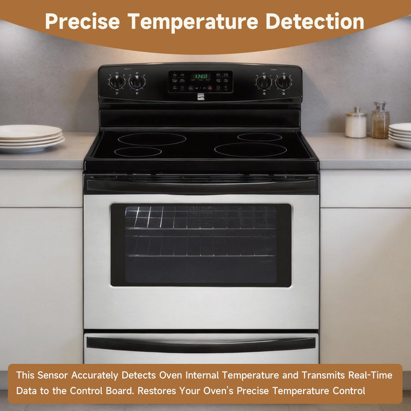 Oven Temperature Sensor Oven Range Replacement Parts Compatible with Kenmore Frigidaire Electrolux Replace#: 5304504897 318562500 4452257 AP6025829