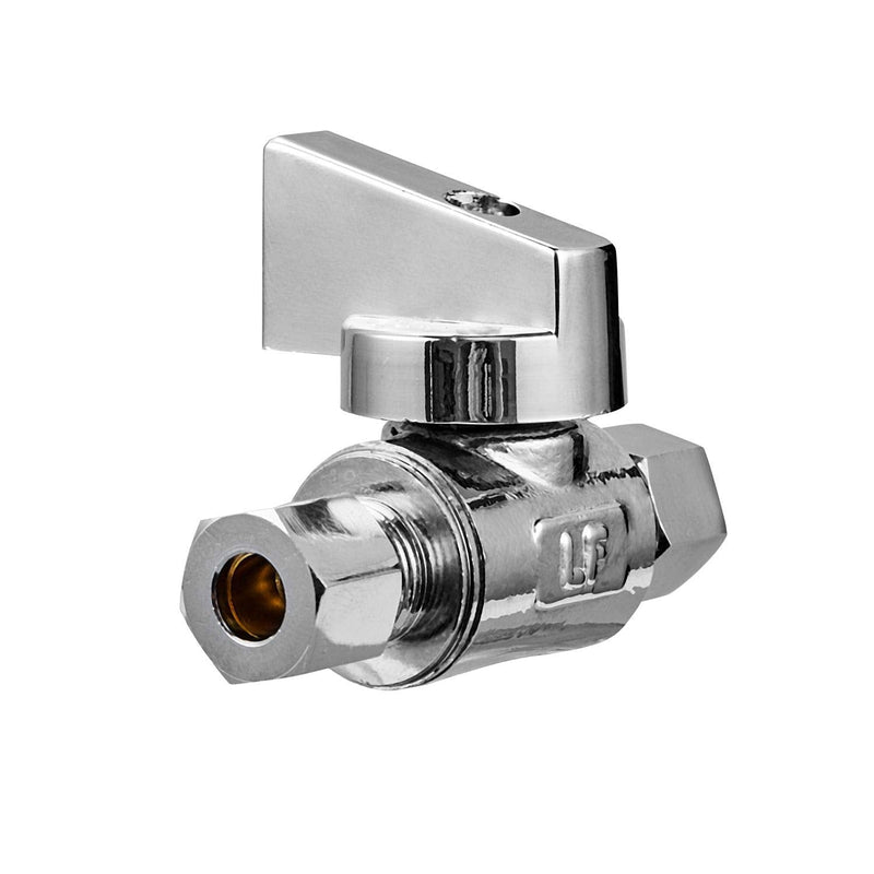 2 Pack Premium Brass 1/4" Compression x 1/4" Compression Angle Valve Quarter Turn Water Straight Angle Valve