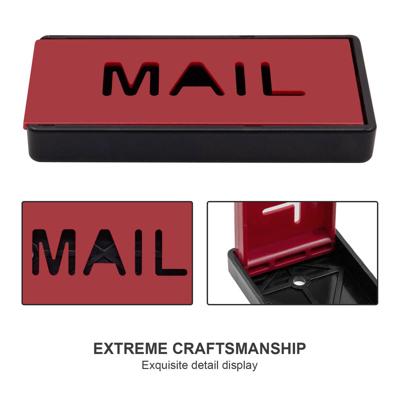 superbobi Mailbox Flag Front Mount Brick Stone Mailbox Stylish Replacement 4" x 2" x 0.5" (Black) Black
