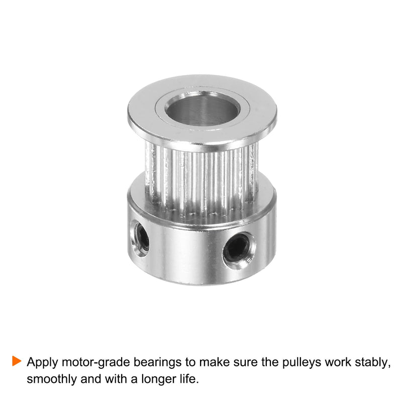 HARFINGTON 10pcs 2GT Timing Pulley 16 Teeth 6mm Bore 13mm Dia. Aluminum Timing Belt Pulley with Hex Wrench for 6mm Width Belt 3D Printer CNC Machine Accessories, Silver Tone 16Teeth 6mm Bore 13mm OD 6.5mm Width