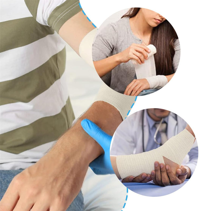 Elasticated Tubular Bandage Cotton Stockinette Tubing Stretch Compression Bandage for Large Arm Knees Legs Support Bandage 2.5” x 5.46 Yard