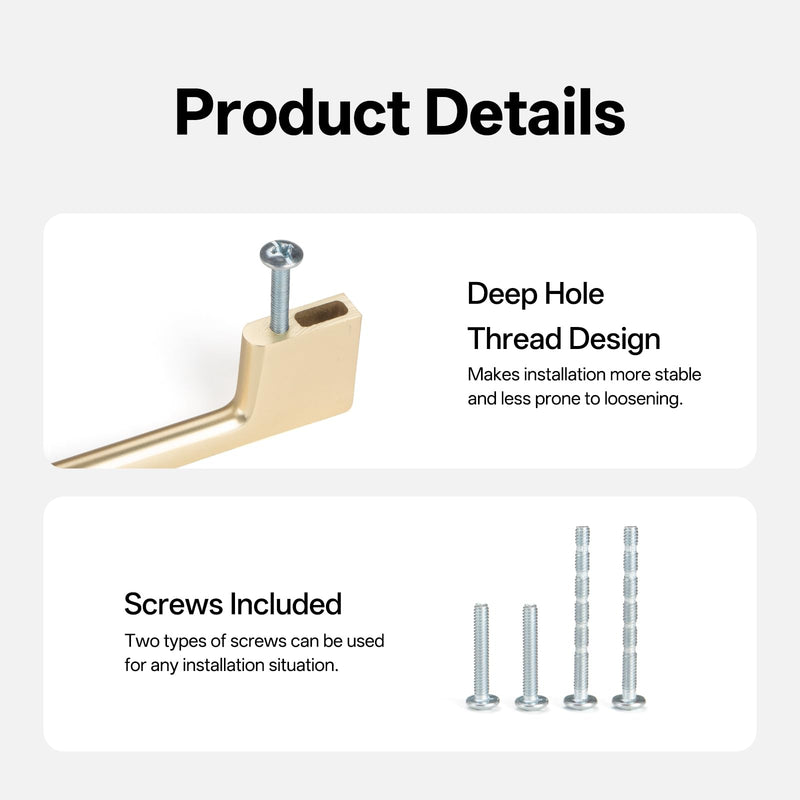 Liron Hardware 10 Pack Classic Cupboard Modern Cabinet Handles 3.78 Inch (96mm) Kitchen Furniture Drawers Pulls Pulls Brushed Brass 3.78 Inches (96mm) Hole Center