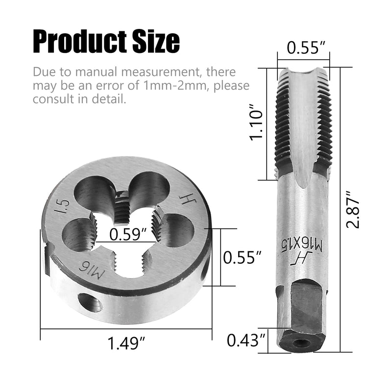 M16x1.5 Tap Metric Tap and Die Set Right Hand Thread Tap and Die Set