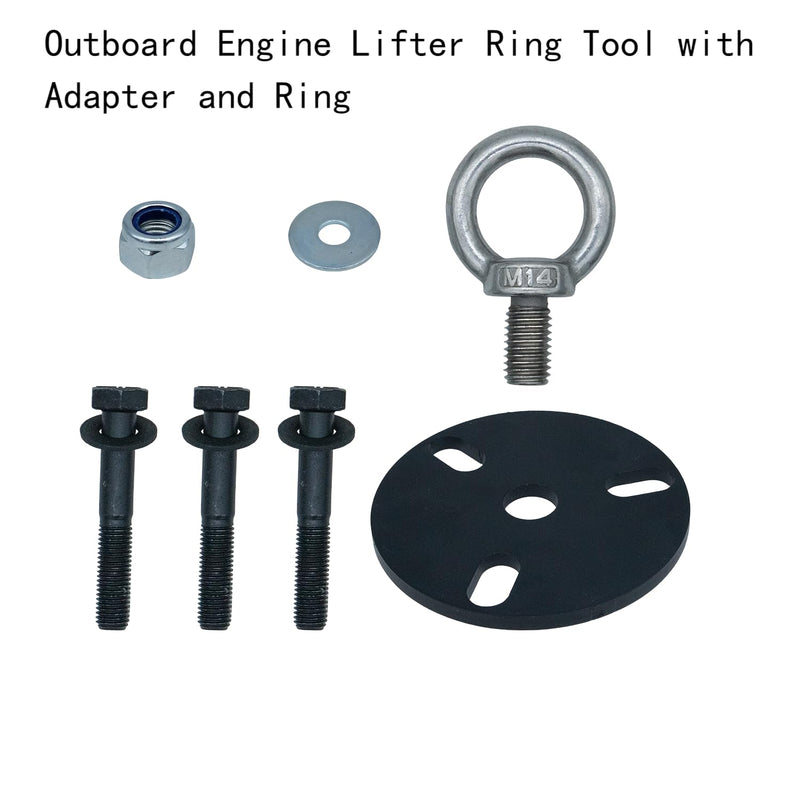 Outboard Engine Lifter Ring Tool with Adapter and Ring Compatible with Evinrude Johnson BRP ETEC Outboard Motor