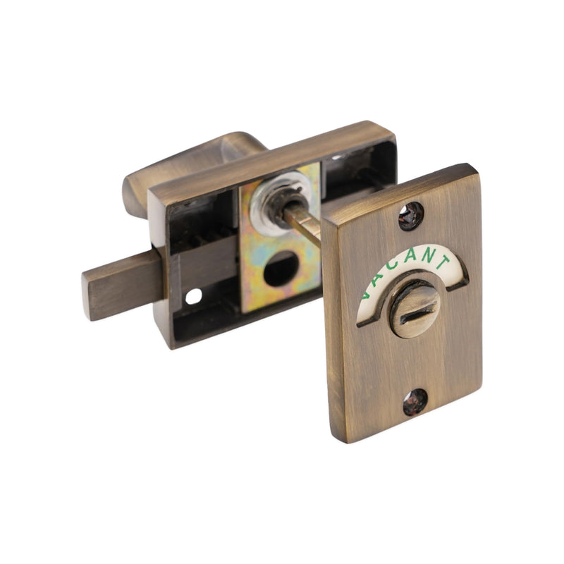 Infinity Decor Antique Vacant and Engaged Sign Indicator Bolt, Zinc Bathroom Privacy Toilet Door Latch Lock