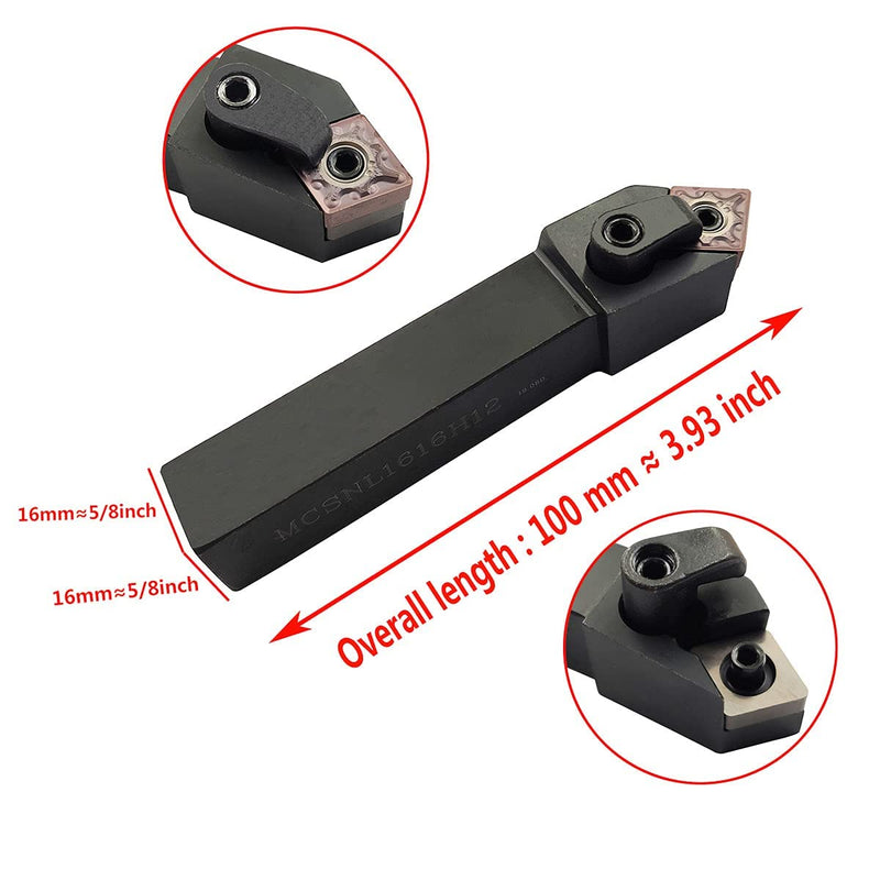 1 pcs MCSNL1616H12 Lathe Turning Tool Holder + 10pcs CNMG120408-MA VP15TF Carbide Insert Turning Tips Tool