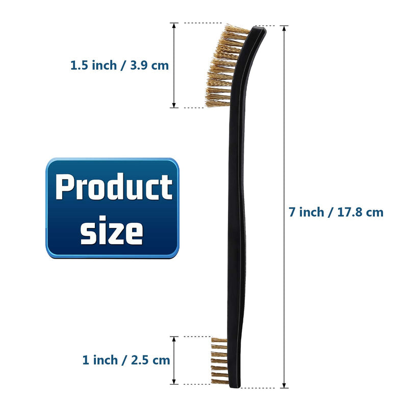 Accmor Gun Cleaning Brushes, 9 Packs Double-Ended Gun Cleaner Kits 7 Inch Bronze All Purpose Gun Cleaning Brush Tool with Plastic Handle for Cleaning Welding Slag and Rust 9 Bronze