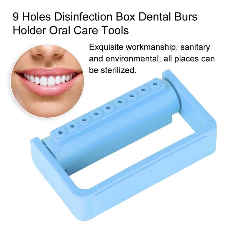 Burs Block Holder, Burs Disinfection Box, 9 Holes Block Case Organizer Drills Burs Holder Disinfection Case Autoclavable Care Tools(4#) 4#