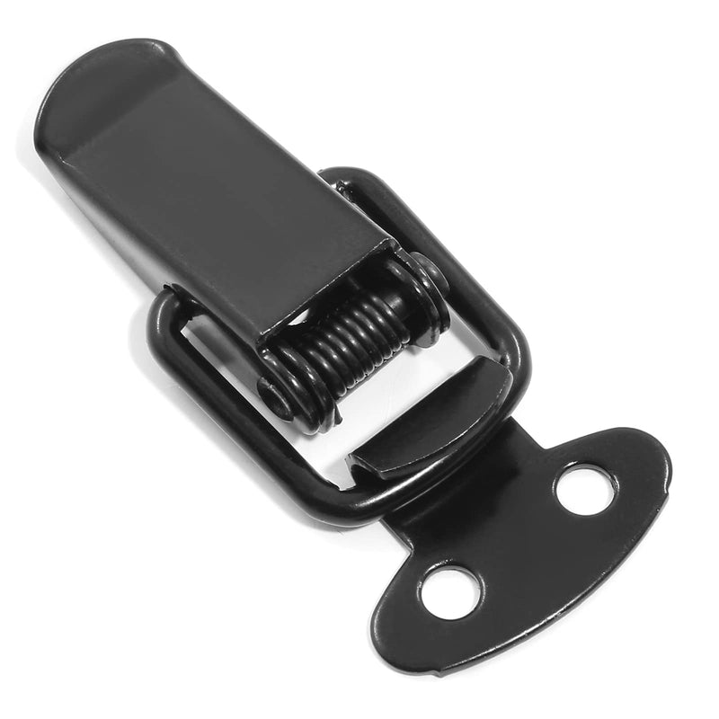 12 Pack Spring Toggle Buckle Latch, 1.8'' Length, 304 Stainless Steel Spring Loaded Toggle Catch for Wooden Case Toolboxes, Black 1.8"x 0.7"