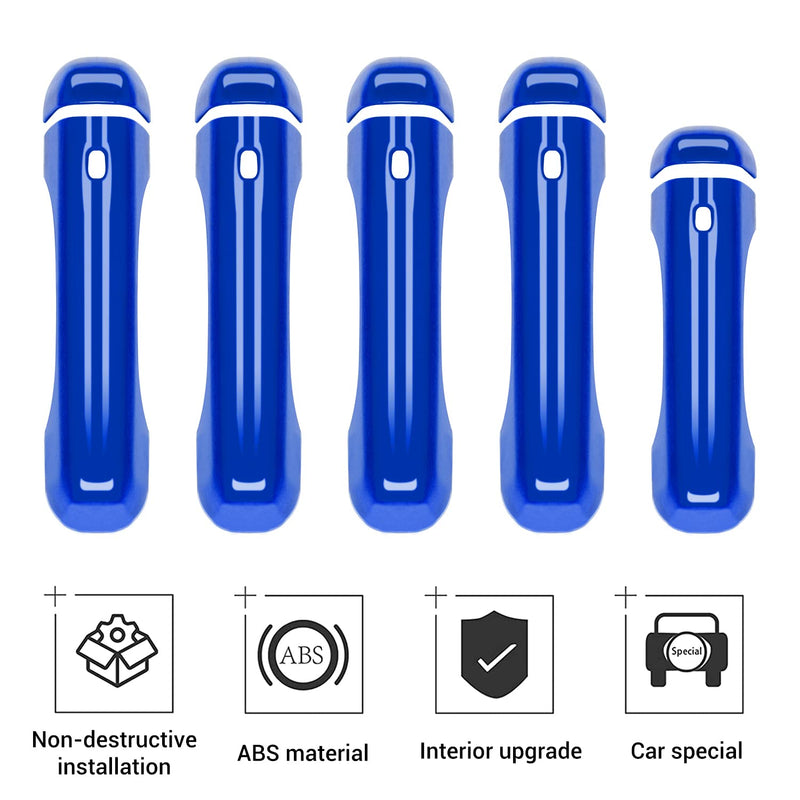 CheroCar Blue Door Handle Cover Trim Tailgate Handle Cover Kit Fit for 2018-2026 Jeep Wrangler JL JLU 4xe & Gladiator JT Sports Sahara Freedom Rubicon 2/4-Door Exterior Accessories