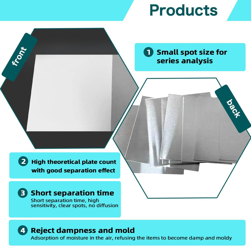TLC Plates Aluminium Backed Silica Gel Plate GF254 10cm x 10cm,Pack of 20
