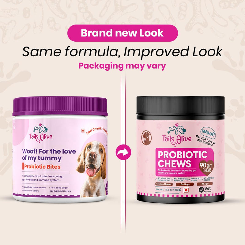 Probiotic Soft Chews Supplement for Dogs | Six Probiotic Strains for Gut Health & Digestion | Chicken Flavor | Supports Immune Function | 90 Soft Chews