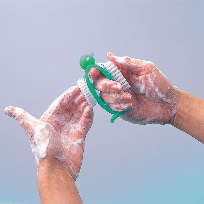 Azuma Industrial Nail Care Penguin Green Nail and Hand Washing Brush Comes with 2 types of brushes, hard and soft, Can be stored upright, Total length 10cm, Made in Japan AZ950G - NewNest Australia