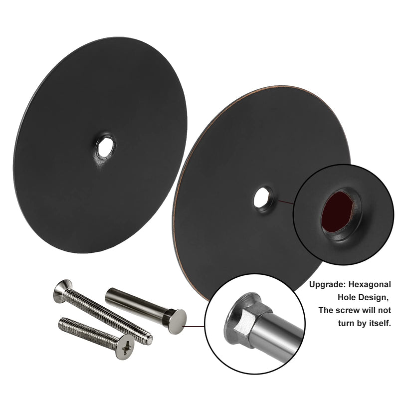 1 Pack Door Hole Cover Plate Oil Rubbed Bronze Deadbolt Cover Plate 2 5/8" Diameter Round Door Knob Hole Filler Plate, 1" and 1.5" Screws, Reinforcer Locks and Doors for Home Security