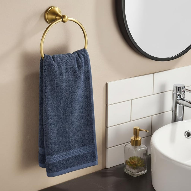 Brass Towel Ring,Antique Hand Towel Holder,Bathroom Antique Brass Hanger Towel Holder for Bathroom Wall Mounted Rustic Bath Accessories Half Round