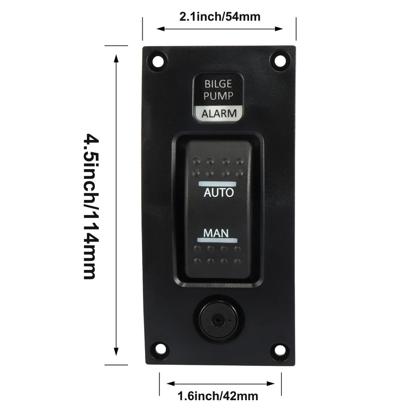 ASOOLL 12-24v Bilge Pump Alarm Control Panel,Bilge Pump Yacht Deck Cleaning Control Panel, Circuit Breaker Deck Cleaning Control Panel for Boat Yacht