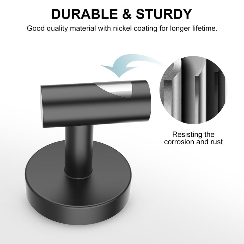 SetSail Towel Hooks for Bathrooms 4 Packs Matte Black Bathroom Towel Hook Wall Mounted 304 Stainless Steel Shower Towel Hooks for Coat Hanging, Drill Hole 4 Pack