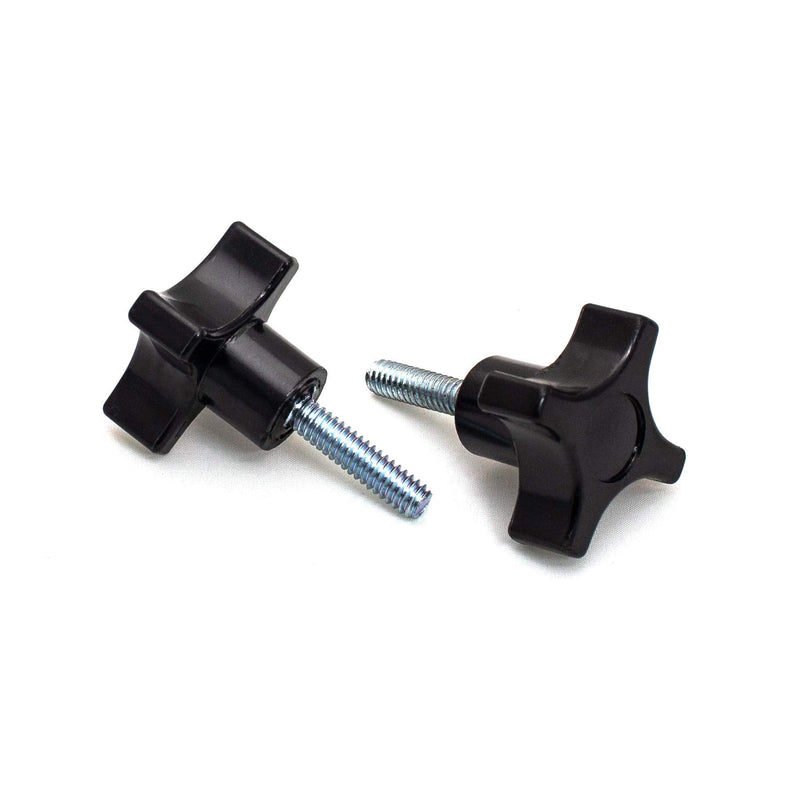 POWERTEC QNB3008-P2 4-Point Stud Knobs, 1/4"-20 Threaded Thumb Screw Star Knob with 1" Stud, 10 PK