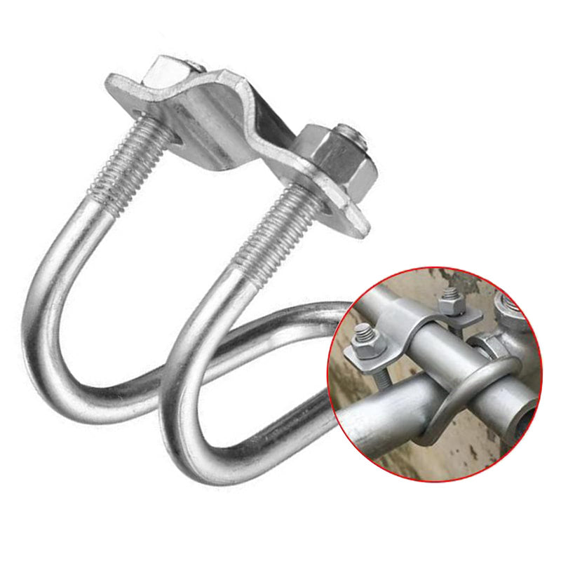 6 Pcs Cross-Connector Pipe Clip Galvanized Steel Cross Pipe Clamp Cross Tube Buckle Fits Pipes OD 2" and 2" - Dependable Stability Guaranteed! 6pcs 2"-2"