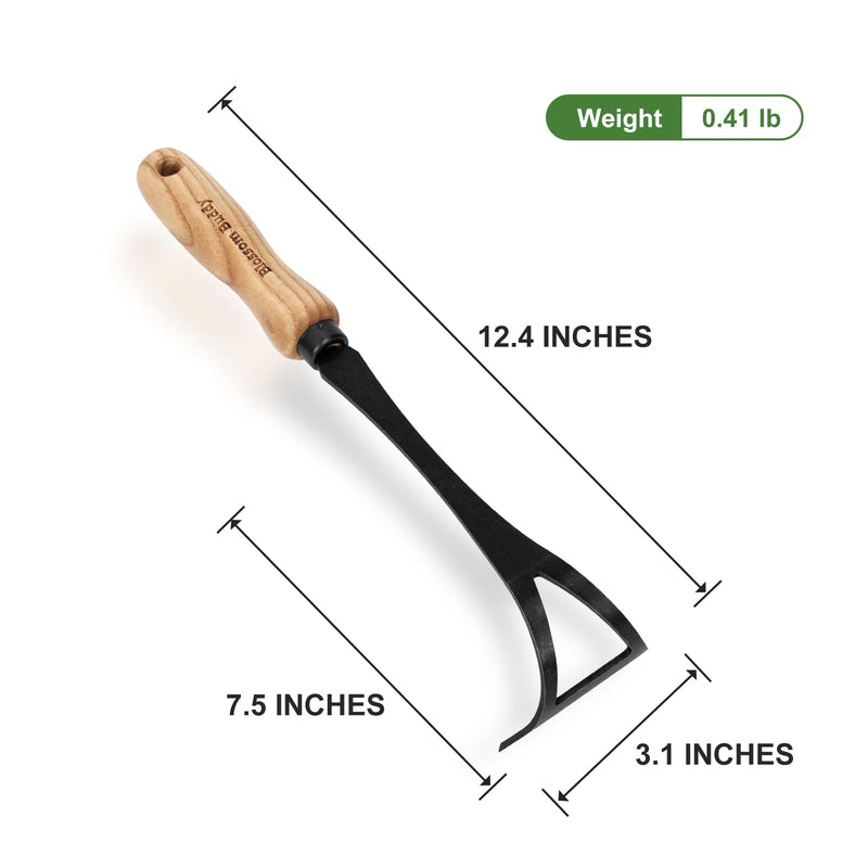 Stainless Steel Bio Onion Hand Hoe, Wooden Handle Garden Weeding Tool, Manual Cultivator