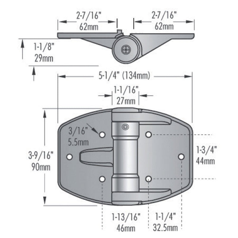 National Hardware N346-207 TruClose Spring Hinge in Black, 3-9/16" x 5-1/4"