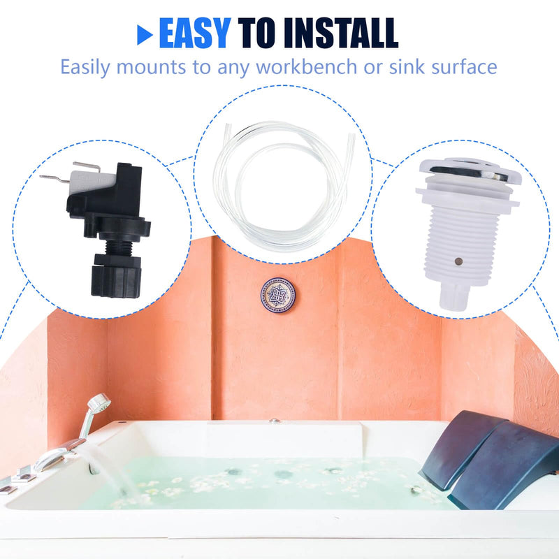 Fuoequl 16A On Off Push Button Switch Jetted Whirlpool Jet for Bath Tub Spa Garbage