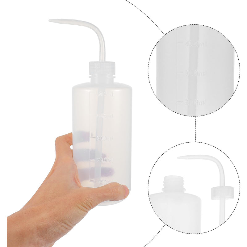 Mipcase 6 Pack Refillable Plastic Scale Wash Bottles Squeeze Bottles with Fine Nozzle Tip 8.85 in Chemical Wash Bottle for Lab Liquid Dispensing for Household Use 16.9 Ounces White