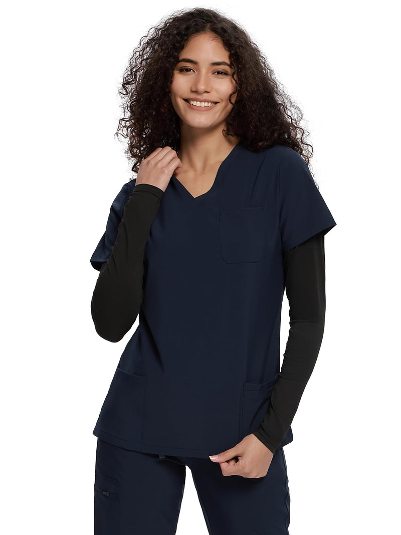COZYFIT Underscrub Long Sleeve Women - Crew Neck Scrubs Undershirts for Nurse with Soft Fabric Black Medium - NewNest Australia
