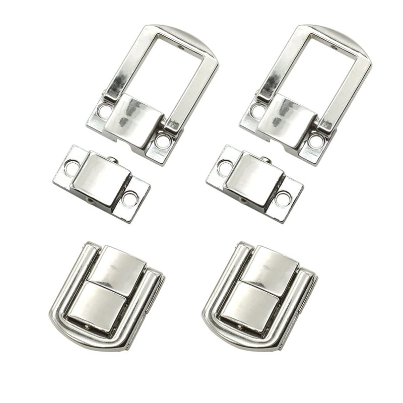 12 Pieces Hasp Latch Catch Lock, Metal Buckle Lock for Box Decoration (Silver) Silver