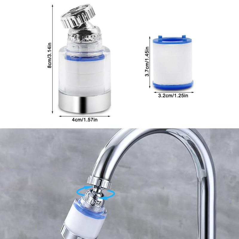 PCTC Bathroom Sink Filter, Bathroom Faucet Filter, 360 Degree Rotating Faucet Filter Purifier Kitchen Faucet, Fluorine, Heavy Metals and Hard Water from Home Kitchens and bathrooms (2 Pack) A
