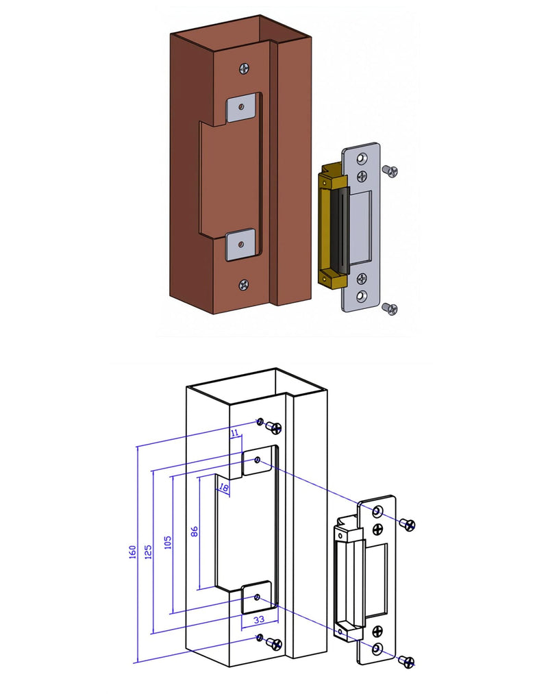 QWORK Electric Door Strike Lock, 12VDC, Fail-Safe/Fail-Secure, Heavy Duty Power Door Crash Lock for Access Control System, 2 Pack