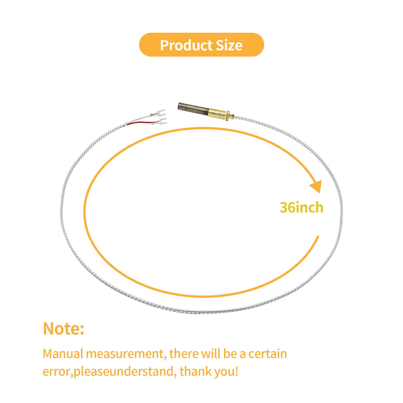 Q313A 750mV Thermopile Generato, 36" Universal Replacement Thermopile for Gas Water Heater, Fireplace/Gas Oven/Fryer, 750 Millivolt Thermal Couple Pilot Assembly (2/Pack) 36" (2/Pack)