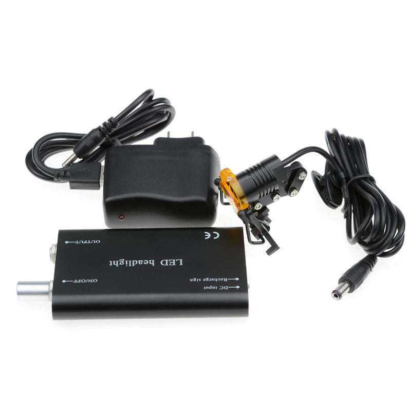 3W Portable Black Dental LED Headlight, Head Light, Headlamp With Filter for Dental Surgical Medical Binocular Loupe