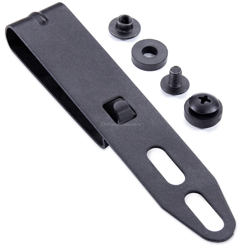 HolsterSmith Universal Metal Belt Clips for Holster Making - (ARC Series) - (Powder Coated Finish) - (Tactical Black) - (Fits Belt Sizes 1.50 & 1.75 Inches) (1.50 Inch) - (1 Pack) ARC 1 - (w/Mounting Hardware)