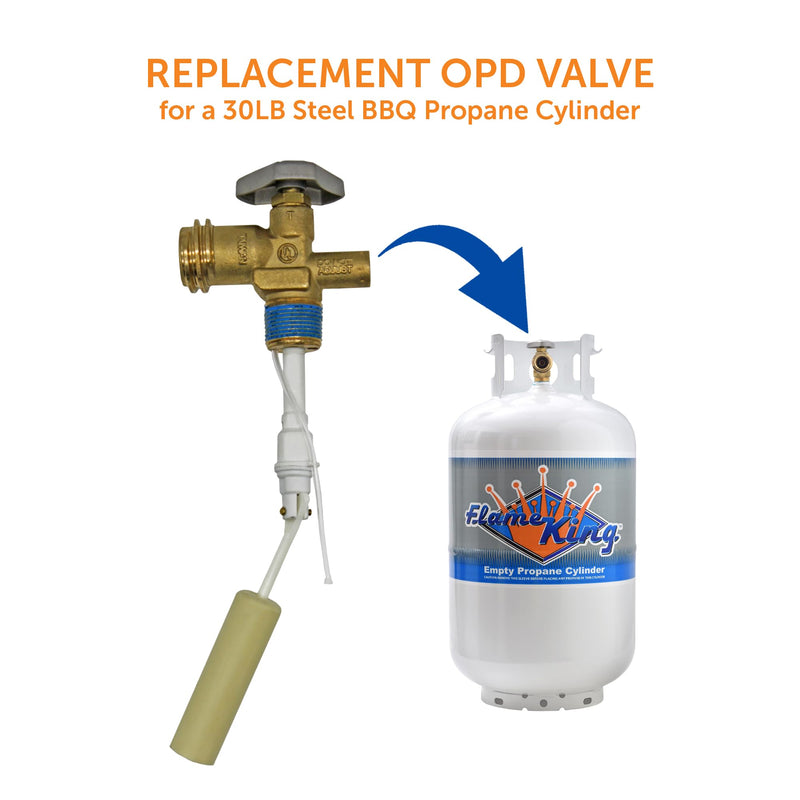 Flame King VOPD30 30-Pound Propane Tank Cylinder OPD (Overfill Protection Device) Valve