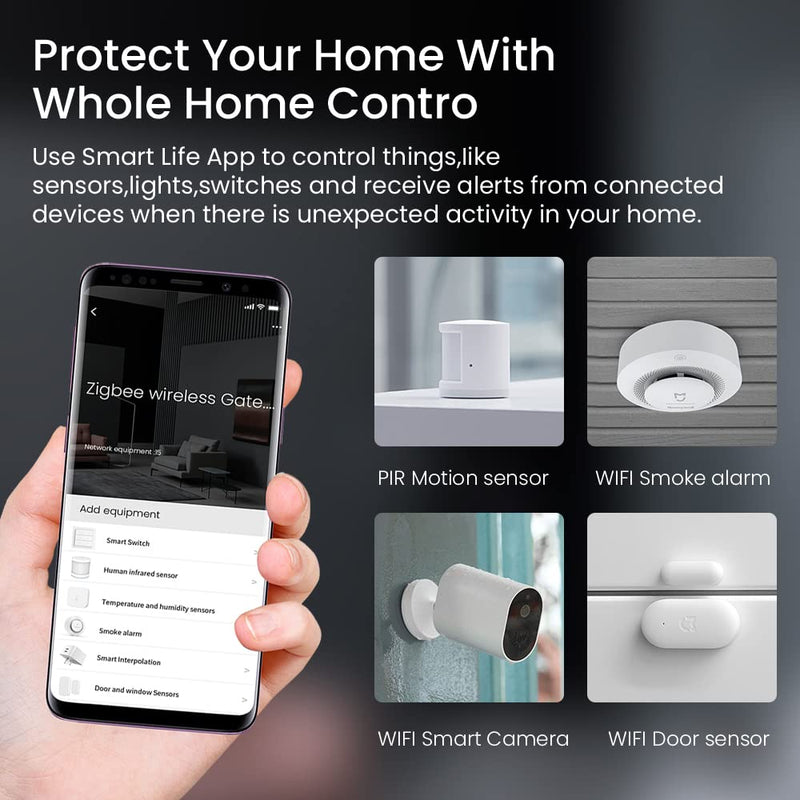 ZigBee 3.0 Hub WiFi & Bluetooth Dual Mode Gateway,Tuya Smart Home Bridge Wireless Remote Controller,Intelligent Bridge Wireless Smart Home Gateway Voice Control via Alexa, Google Home